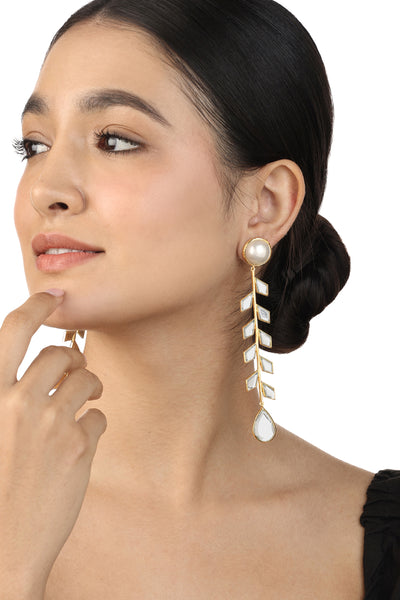 Isharya Flor Long Earring In 18Kt Gold Plated indian designer wear online shopping melange singapore