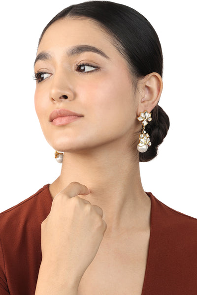 Isharya Flor Mirror Stud Earrings In 18Kt Gold Plated indian designer wear online shopping melange singapore