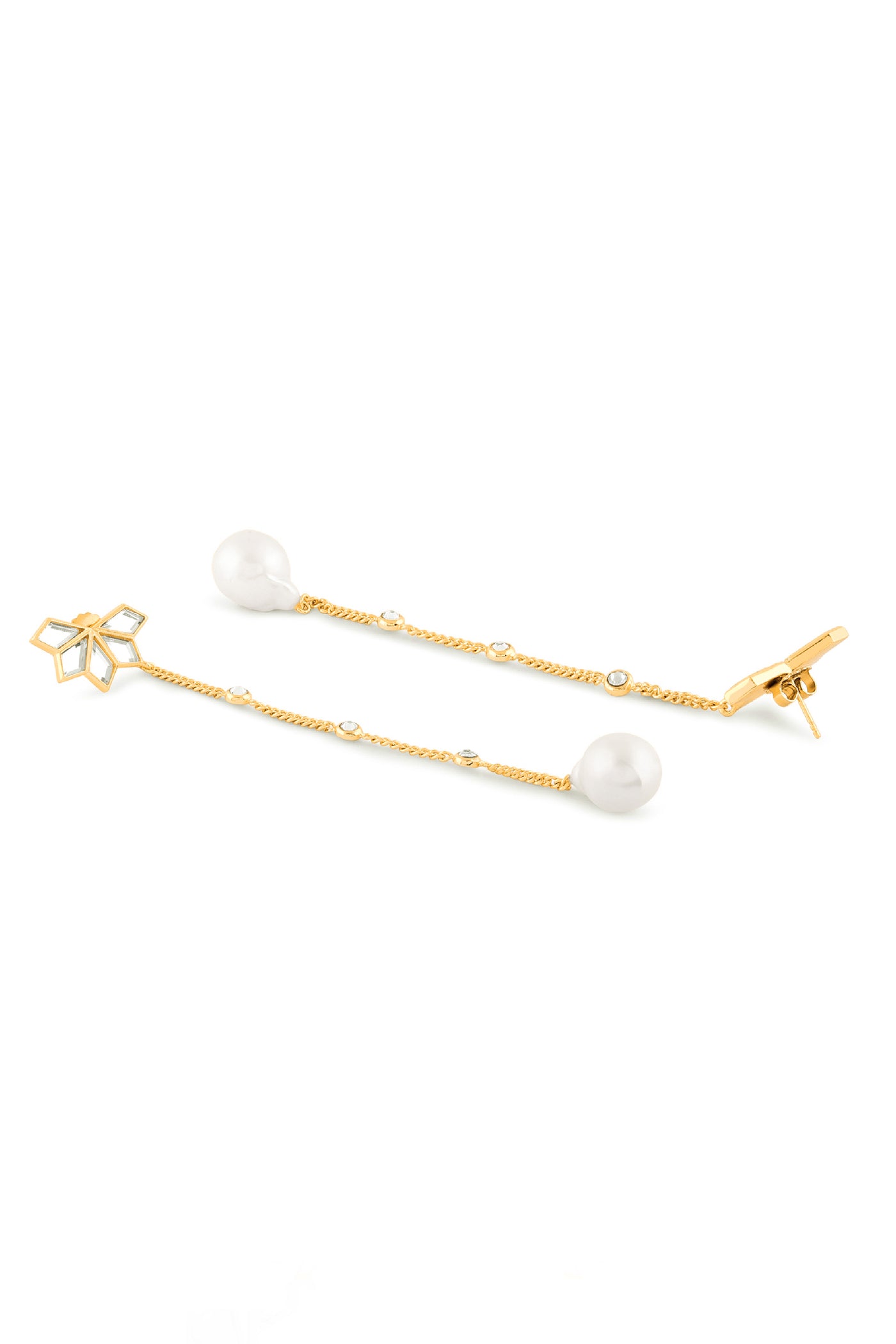 Isharya Flor Pearl Drop Earrings In 18Kt Gold Plated indian designer wear online shopping melange singapore