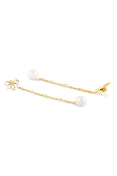 Isharya Flor Pearl Drop Earrings In 18Kt Gold Plated indian designer wear online shopping melange singapore