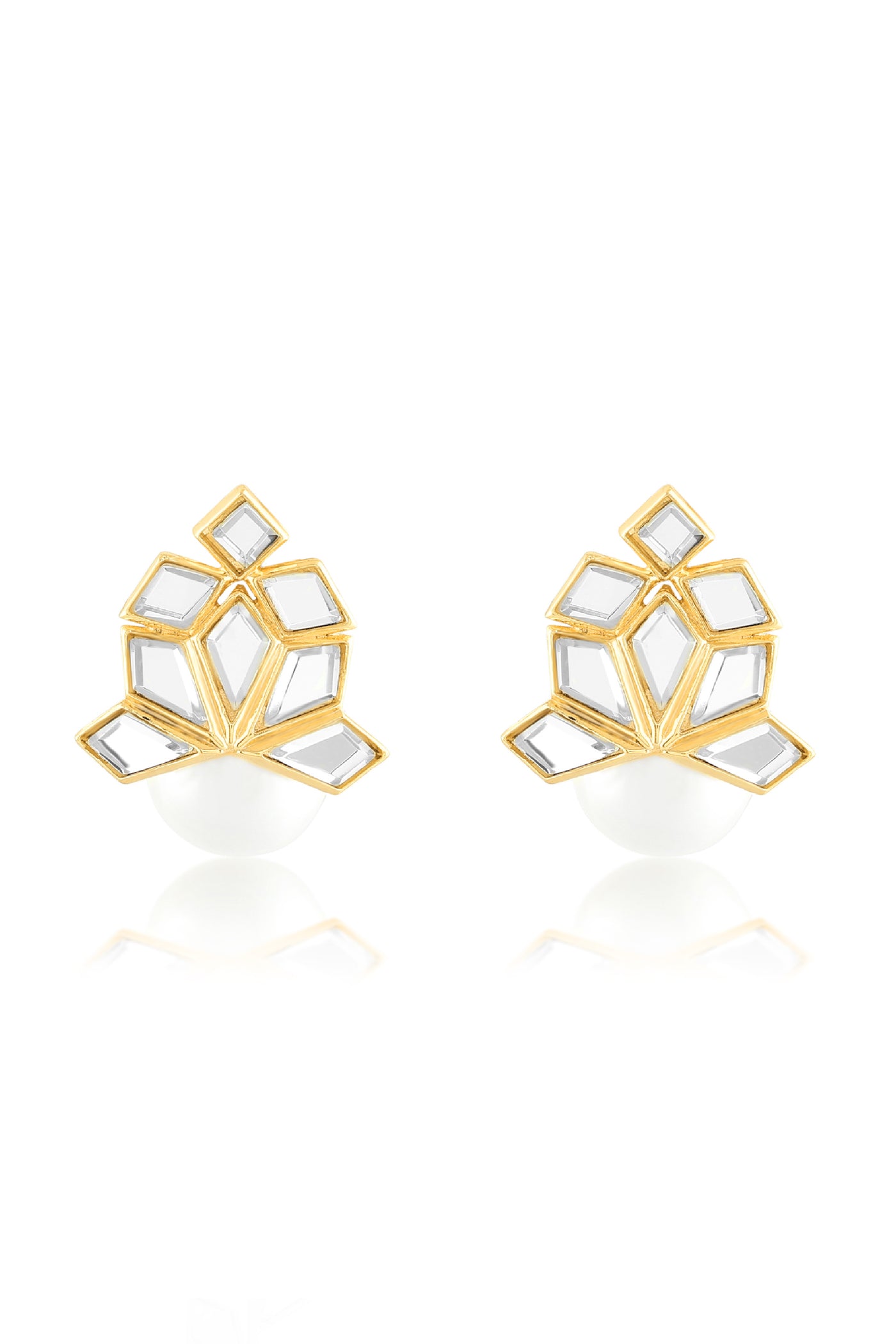 Isharya Flor Pearl Earrings In 18Kt Gold Plated indian designer wear online shopping melange singapore
