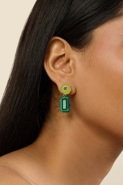 Isharya Garden Muse Statement Earrings 18Kt Gold Plated Front