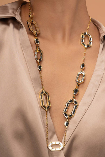 Isharya Glimmer Asymmetrical Necklace jewellery indian designer wear online shopping melange singapore