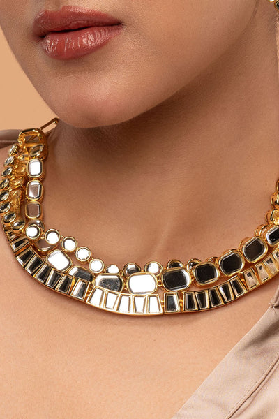 Isharya Glimmer Layered Necklace jewellery indian designer wear online shopping melange singapore