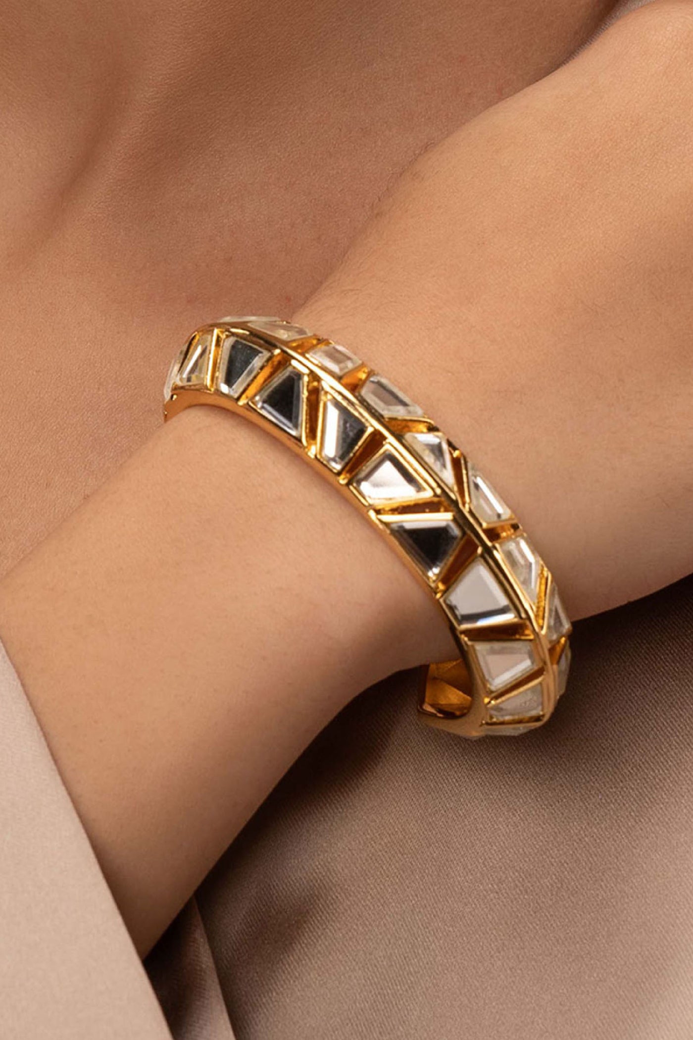 Isharya Glimmer Mirror Cuff jewellery indian designer wear online shopping melange singapore