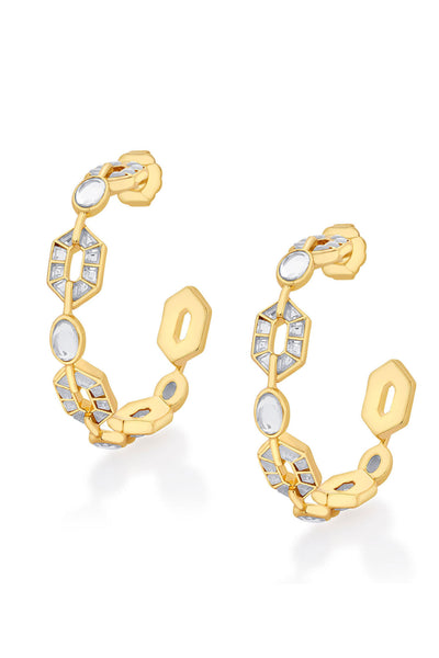 Isharya Glimmer Mirror Hoop Earrings jewellery indian designer wear online shopping melange singapore