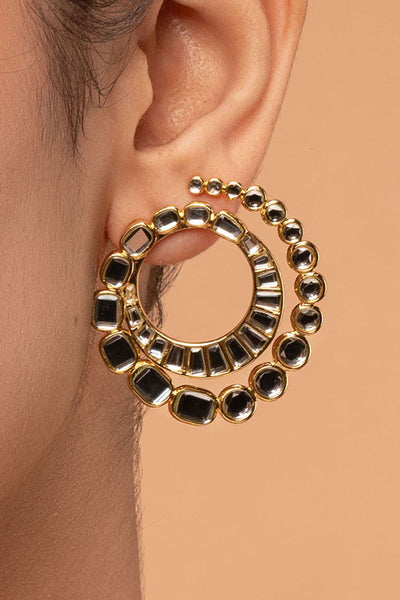 Isharya Glimmer Orange Peel Earrings jewellery indian designer wear online shopping melange singapore