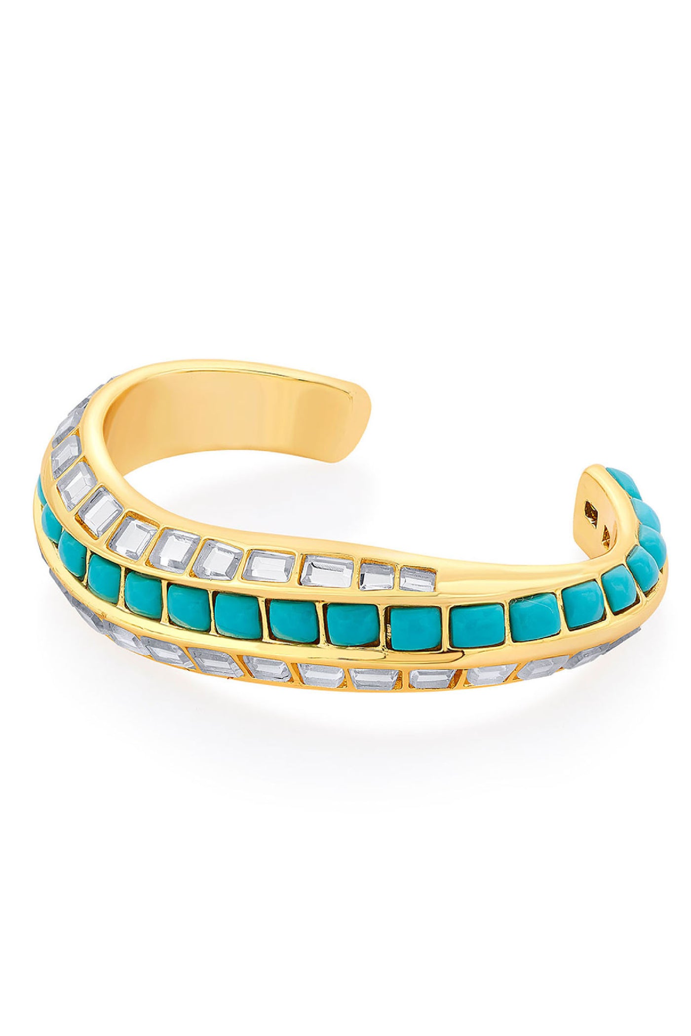 Isharya Glow Turquoise Chunky Cuff jewellery indian designer wear online shopping melange singapore