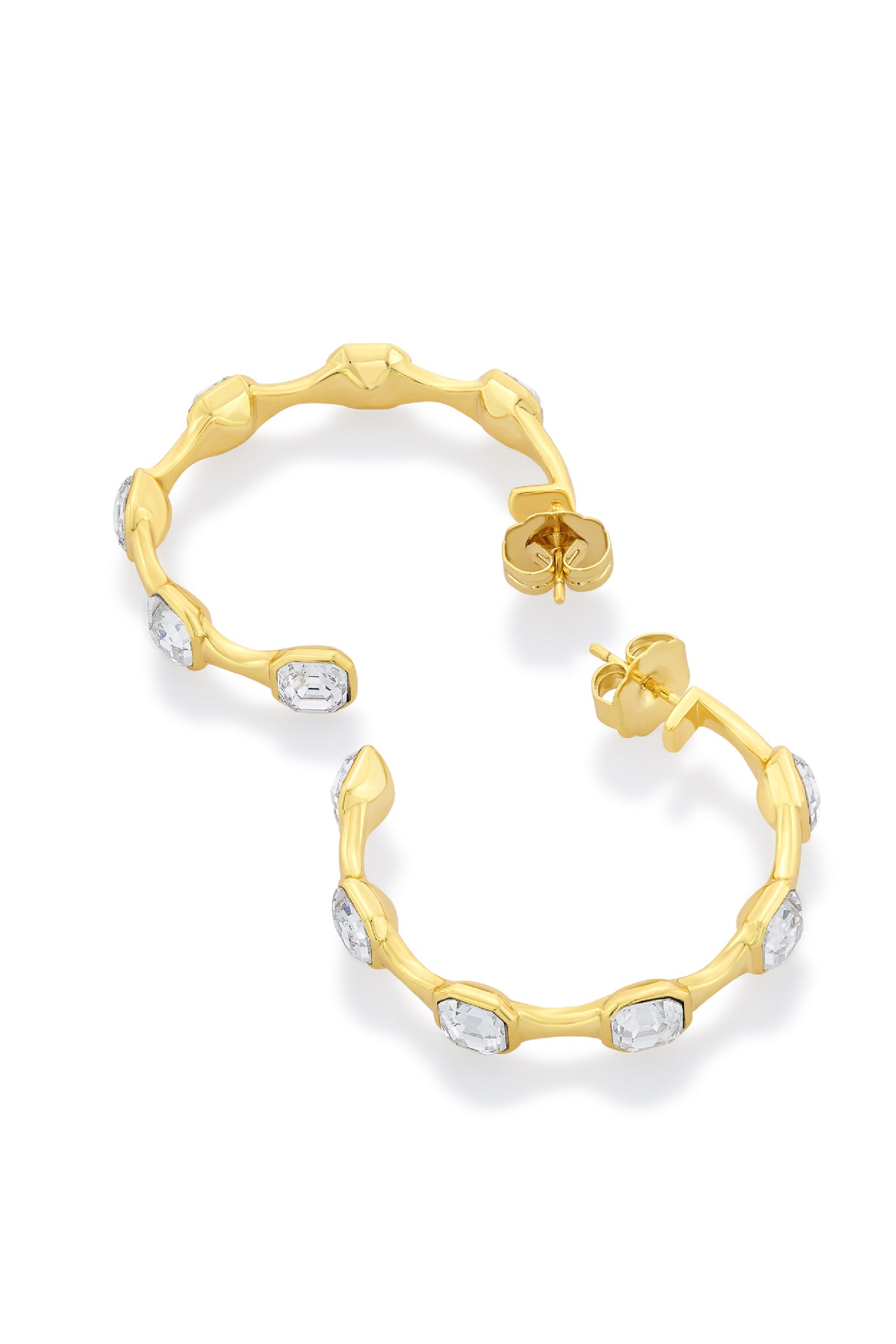 Isharya Gold Moss Contrast Hoop Earrings indian designer wear online shopping melange singapore