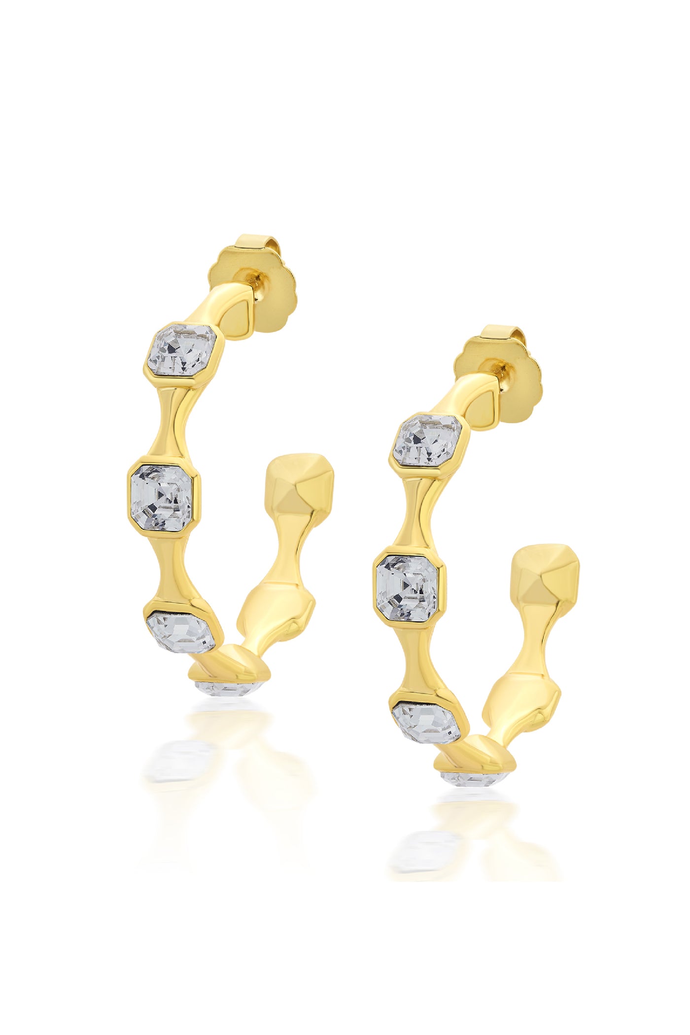 Isharya Gold Moss Contrast Hoop Earrings indian designer wear online shopping melange singapore