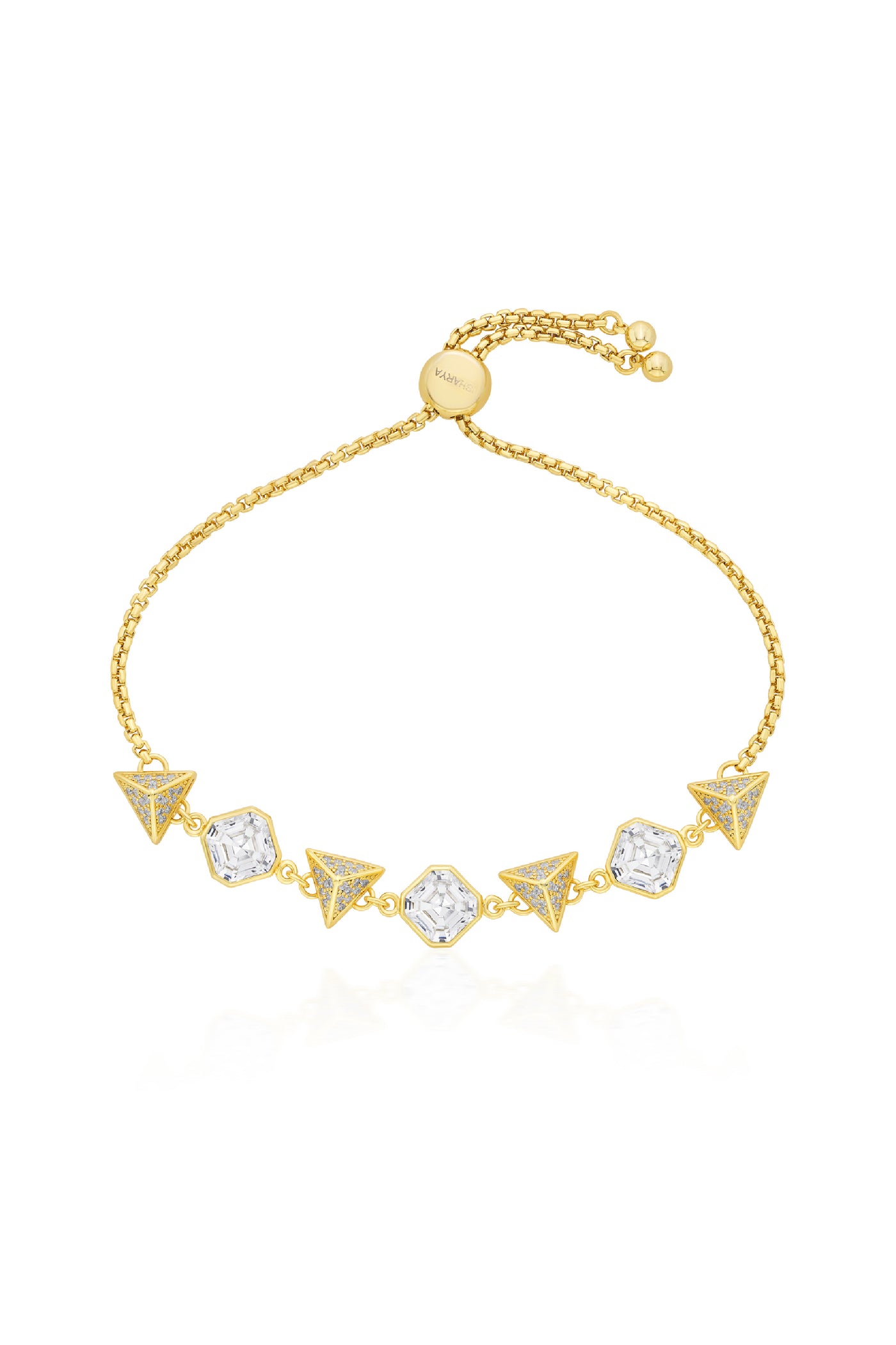 Isharya Gold Moss Crystal Pyramid Bracelet indian designer wear online shopping melange singapore