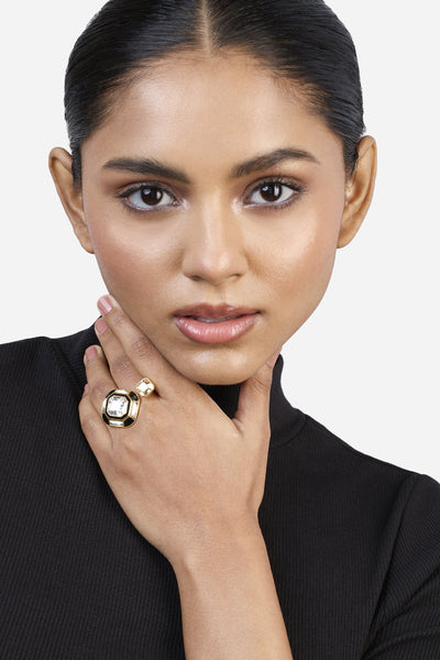 Isharya Gold Moss Deco Ring indian designer wear online shopping melange singapore