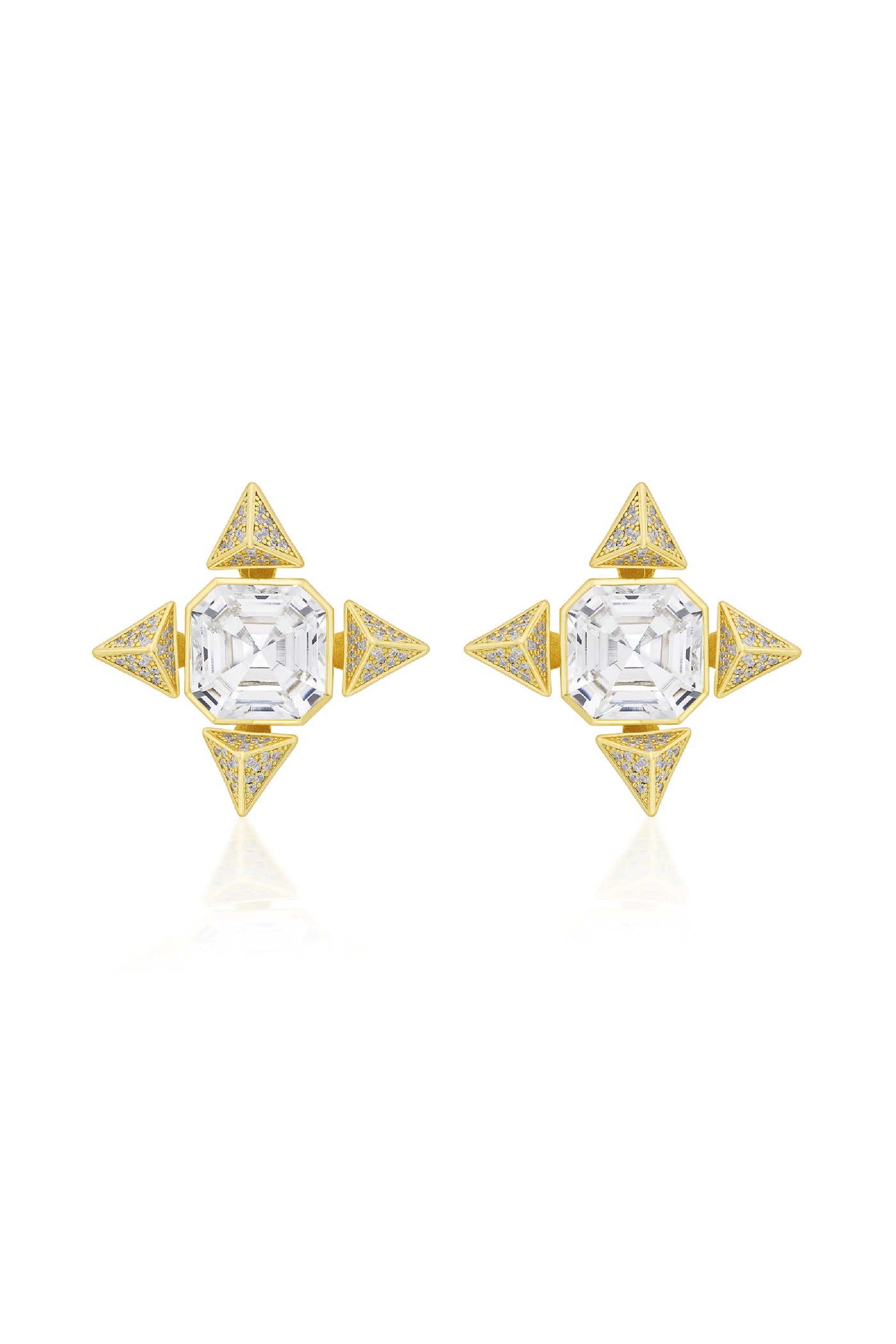 Isharya Gold Moss Star Earrings indian designer wear online shopping melange singapore