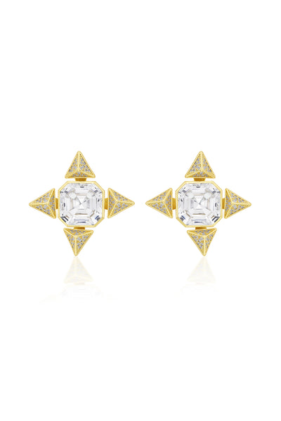 Isharya Gold Moss Star Earrings indian designer wear online shopping melange singapore