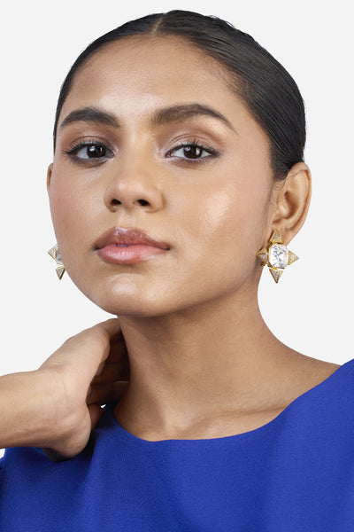 Isharya Gold Moss Star Earrings indian designer wear online shopping melange singapore