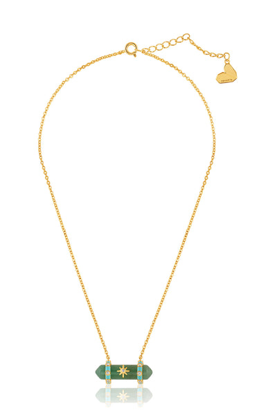 Isharya Green Aventurine Pendant Necklace In 18kt Gold Plated indian designer wear online shopping melange singapore 