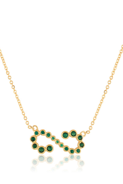 Isharya Green Infinity Necklace In 18Kt Gold Plated indian designer wear online shopping melange singapore 