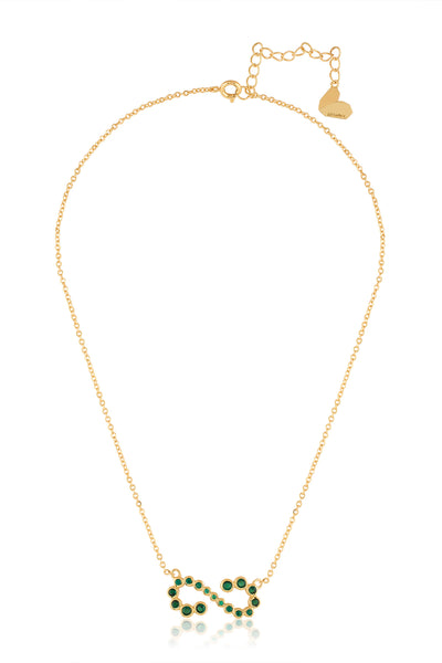 Isharya Green Infinity Necklace In 18Kt Gold Plated indian designer wear online shopping melange singapore 