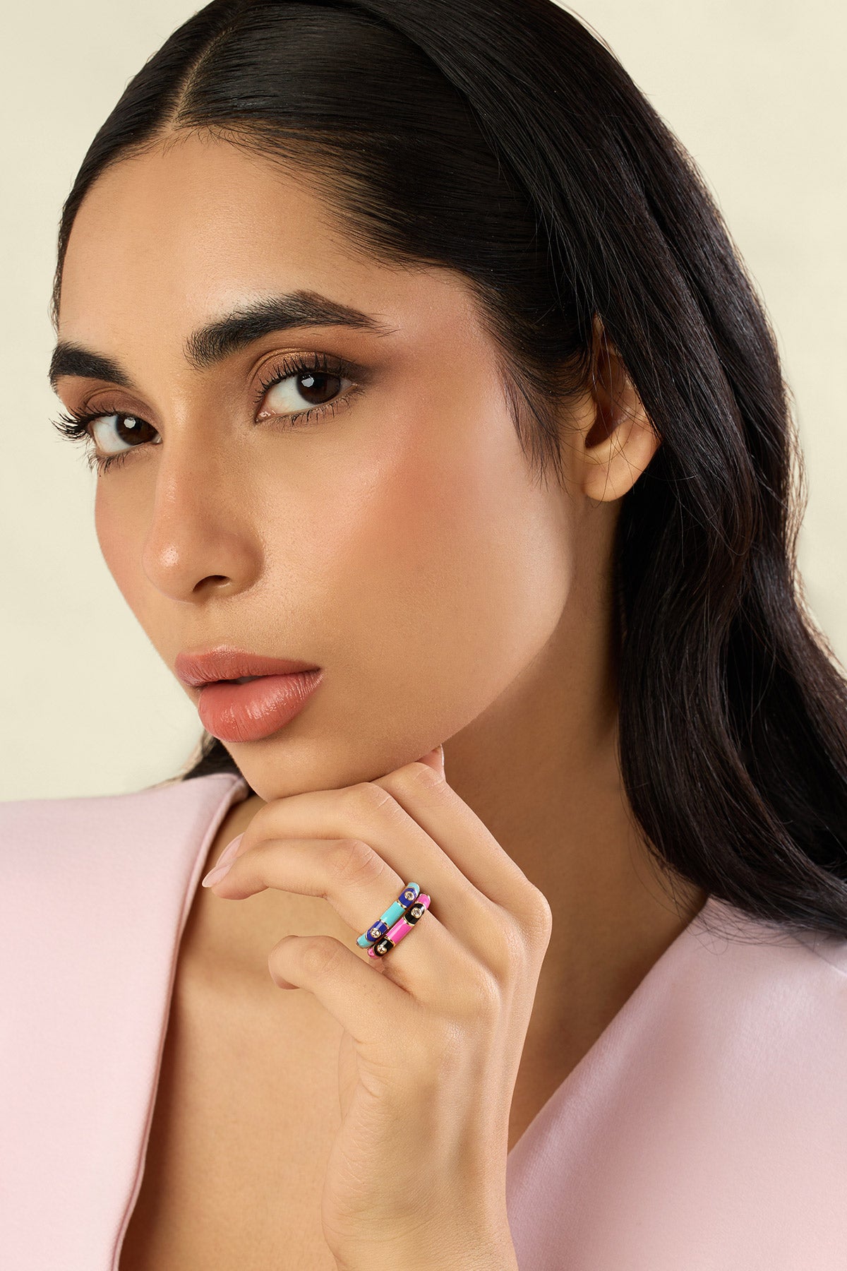 Isharya Guardian Glam Ring Stack In 18kt Gold Plated indian designer wear online shopping melange singapore 