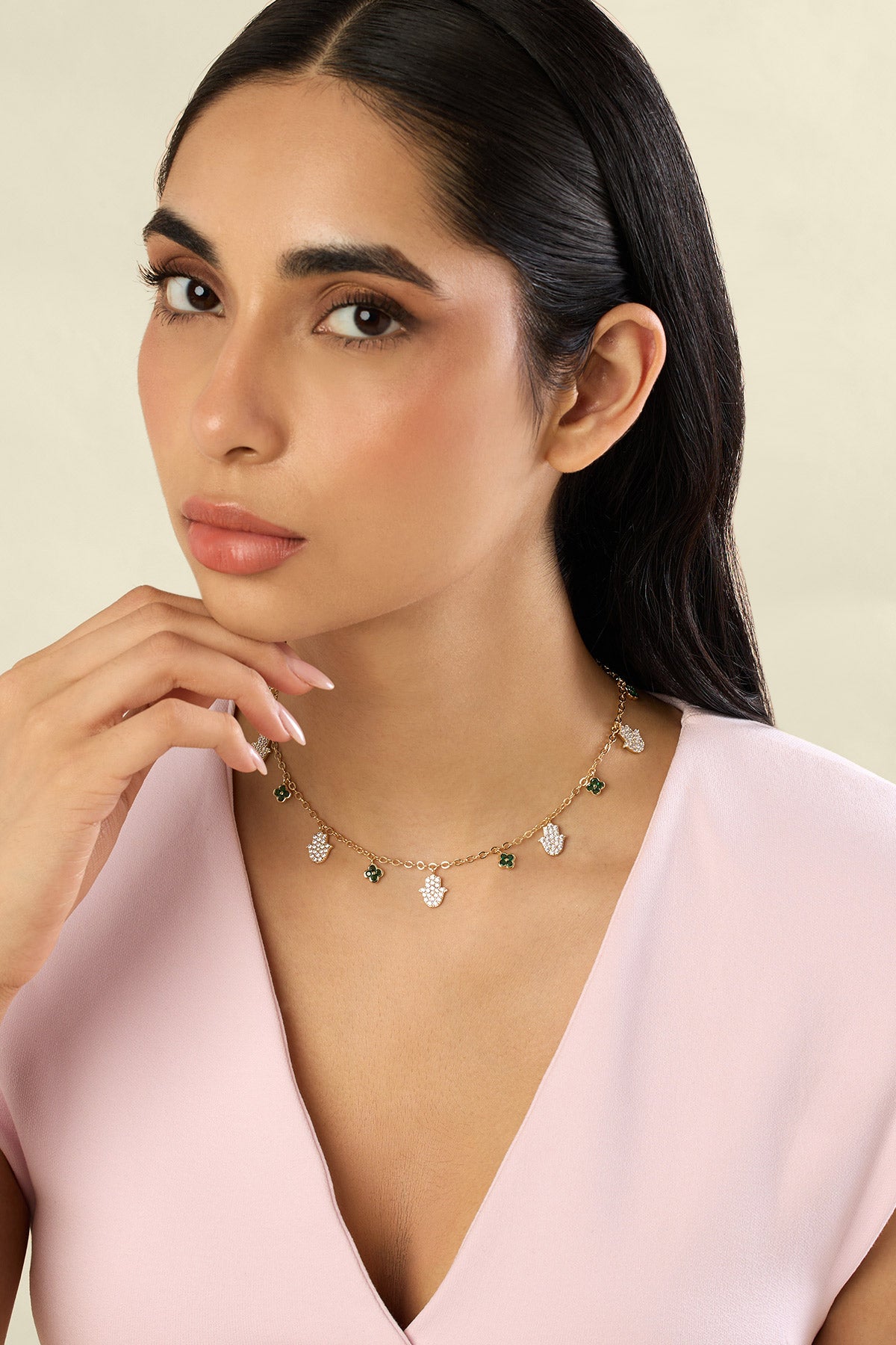 Isharya Guardian Glow Necklace In 18kt Gold Plated indian designer wear online shopping melange singapore 