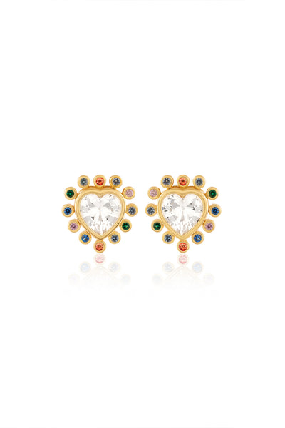 Isharya Heart Summer Earrings In 18Kt Gold Plated indian designer wear online shopping melange singapore