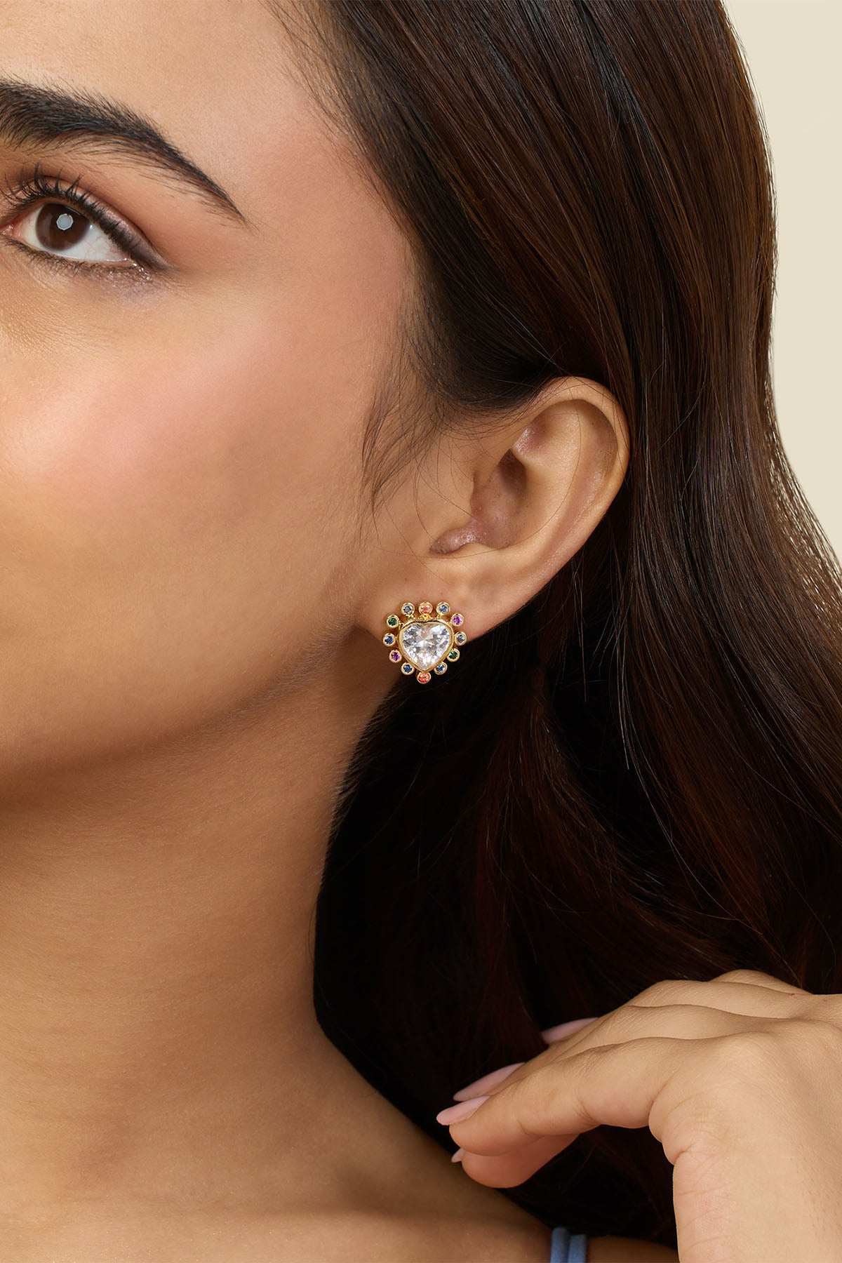 Isharya Heart Summer Earrings In 18Kt Gold Plated indian designer wear online shopping melange singapore