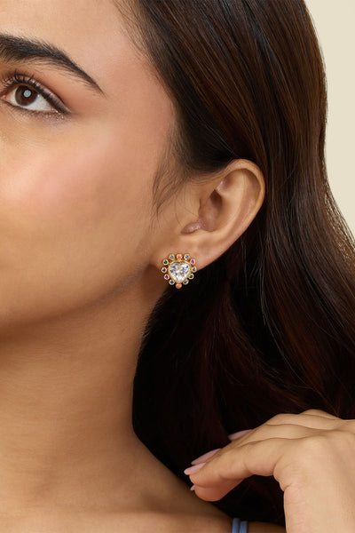 Isharya Heart Summer Earrings In 18Kt Gold Plated indian designer wear online shopping melange singapore