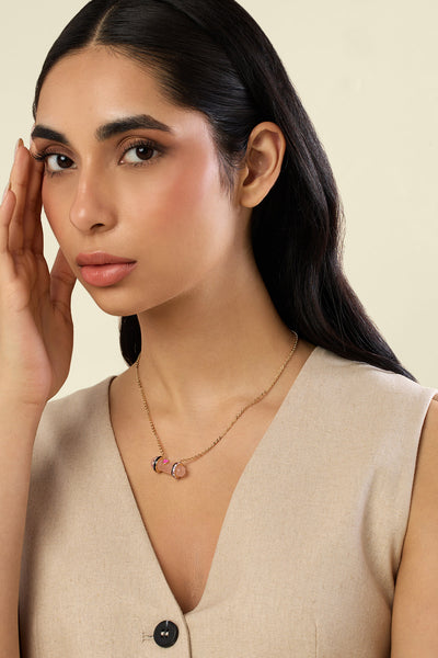 Isharya Heart of Light Necklace In Green Plating indian designer wear online shopping melange singapore 
