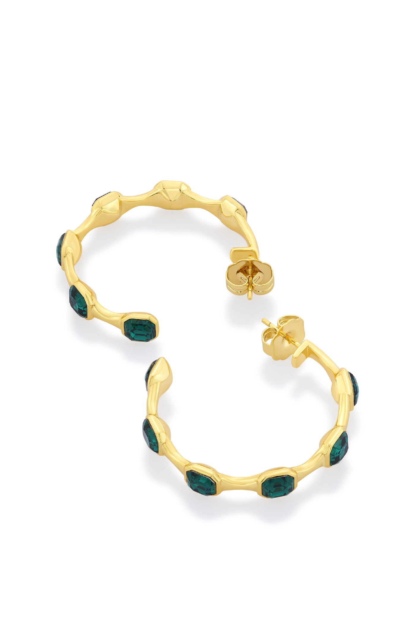 Isharya Jungle Green Crystal Hoop Earrings indian designer wear online shopping melange singapore