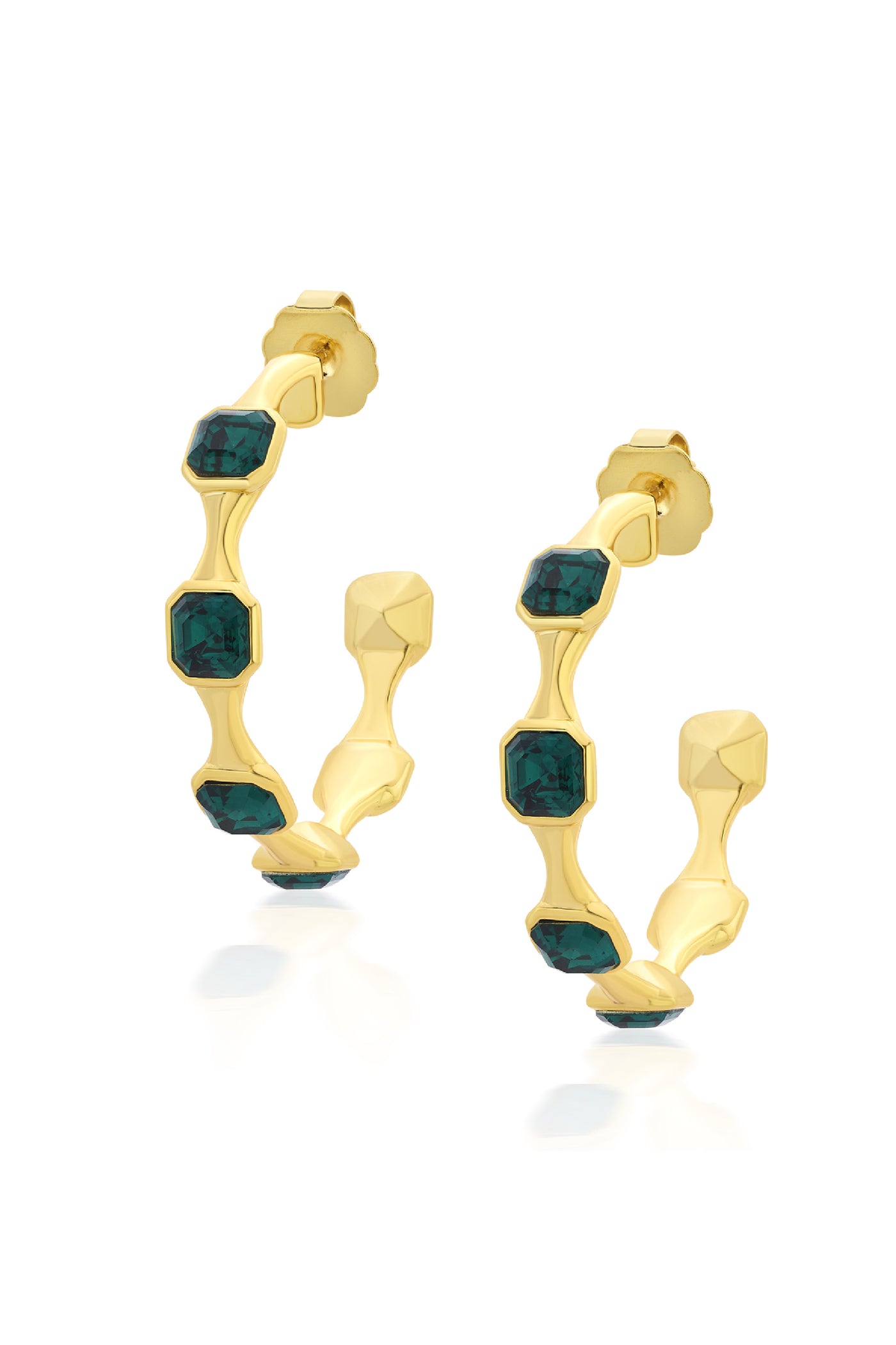 Isharya Jungle Green Crystal Hoop Earrings indian designer wear online shopping melange singapore