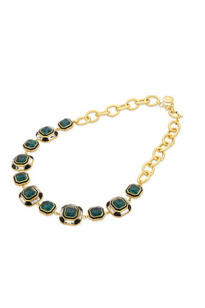 Isharya Jungle Green Crystal Necklace indian designer wear online shopping melange singapore