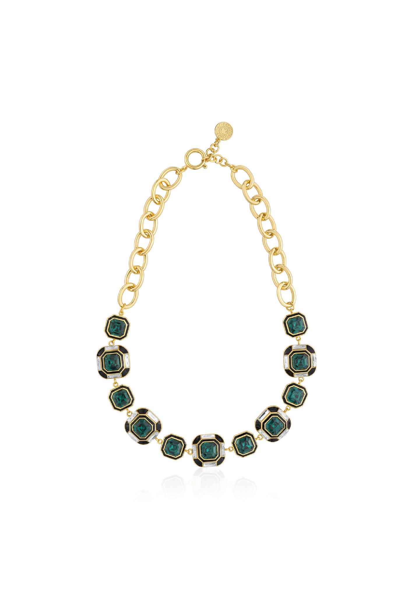 Isharya Jungle Green Crystal Necklace indian designer wear online shopping melange singapore