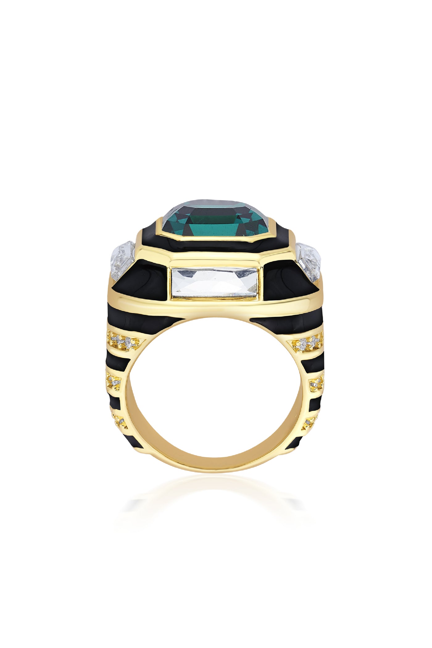 Isharya Jungle Green Deco Ring indian designer wear online shopping melange singapore