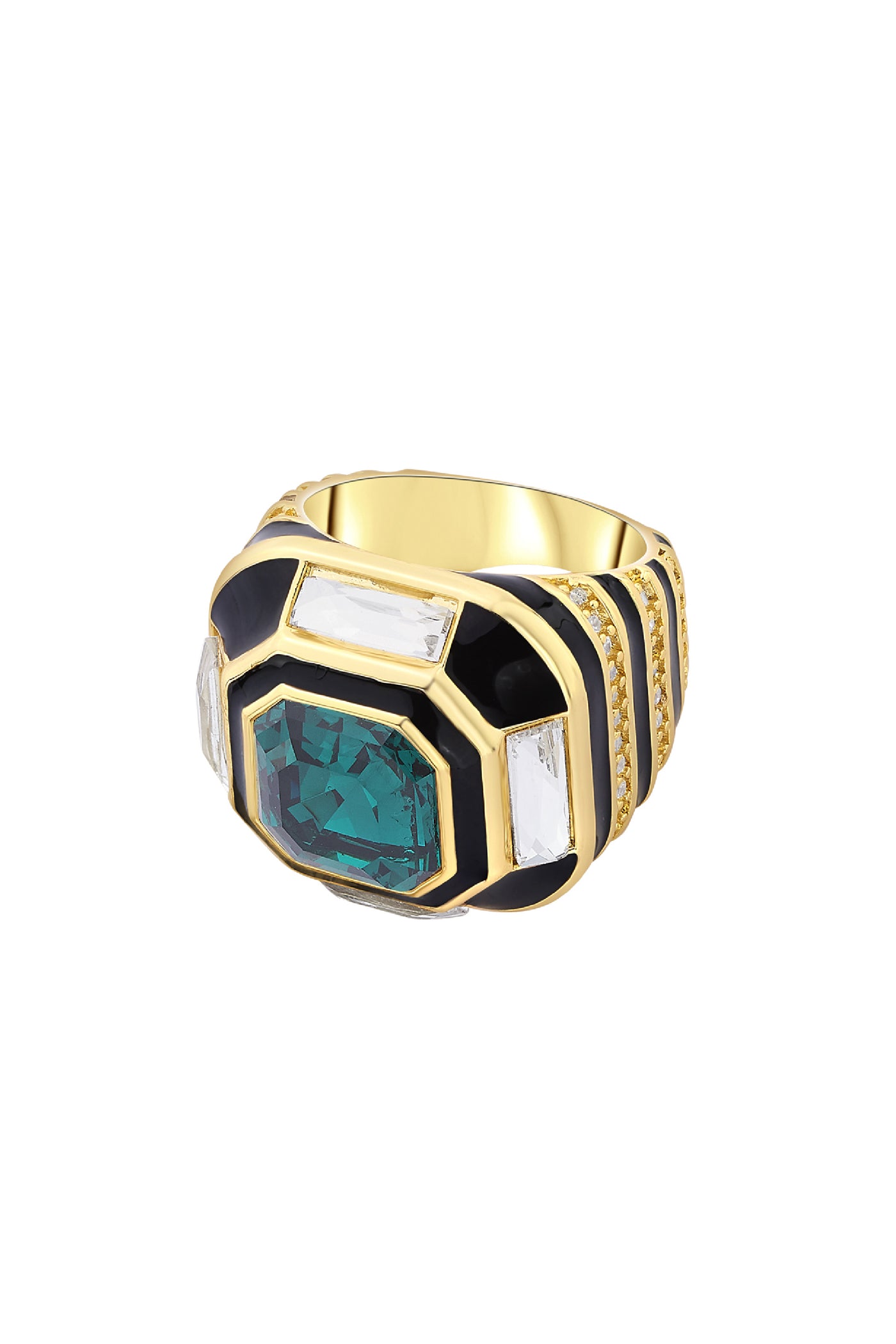 Isharya Jungle Green Deco Ring indian designer wear online shopping melange singapore