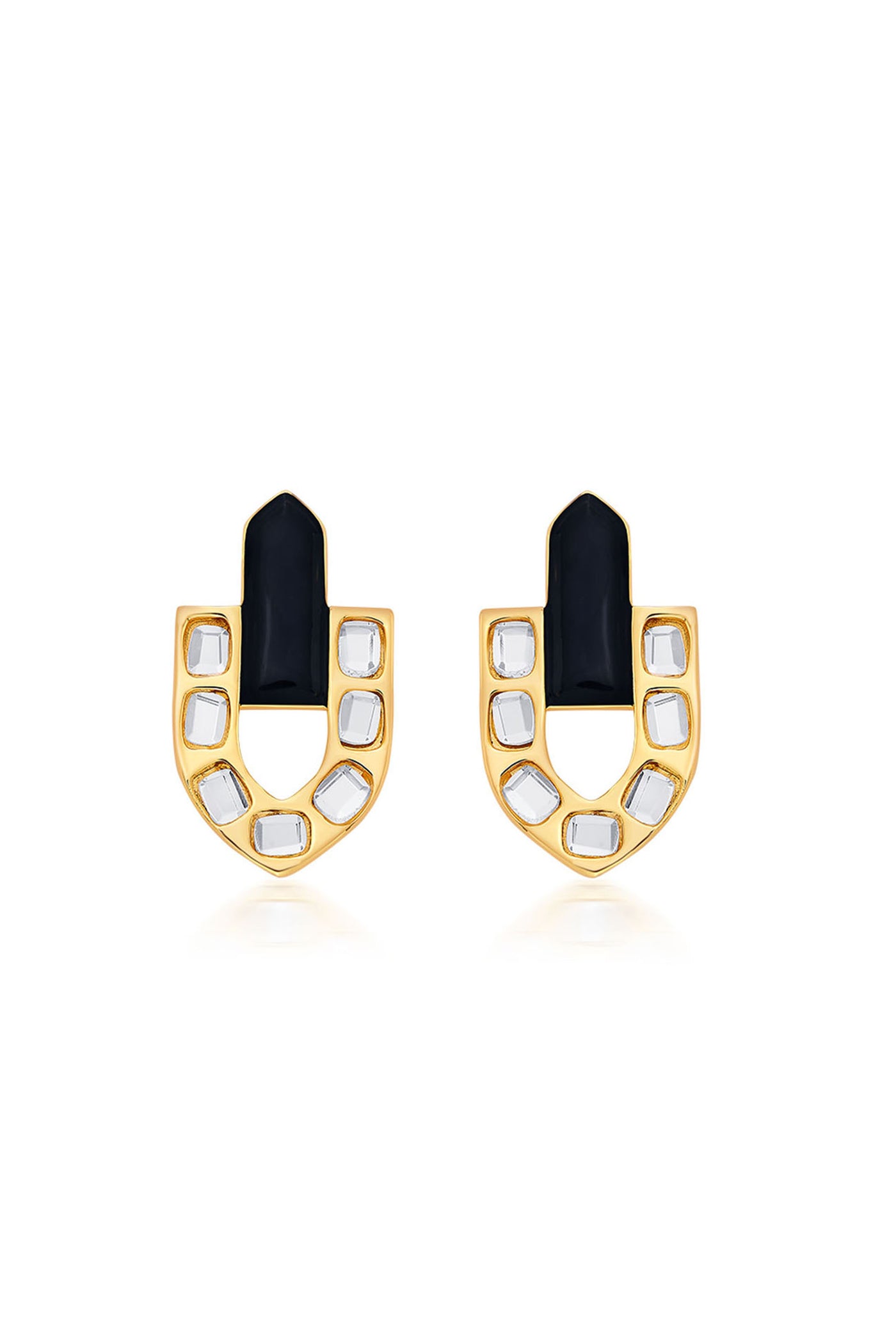 Isharya Just Jamiti Art Deco Earrings In 18Kt Gold Plated jewellery indian designer wear online shopping melange singapore