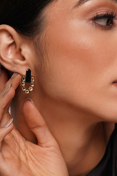 Isharya Just Jamiti Art Deco Earrings In 18Kt Gold Plated jewellery indian designer wear online shopping melange singapore