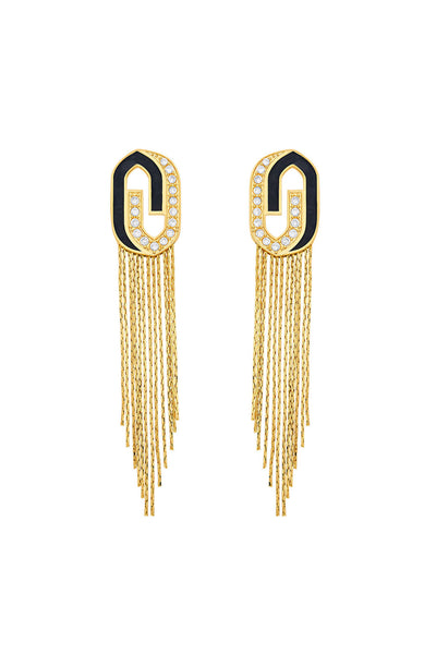 Isharya Just Jamiti Art Deco Tassel Earrings In 18Kt Gold Plated jewellery indian designer wear online shopping melange singapore