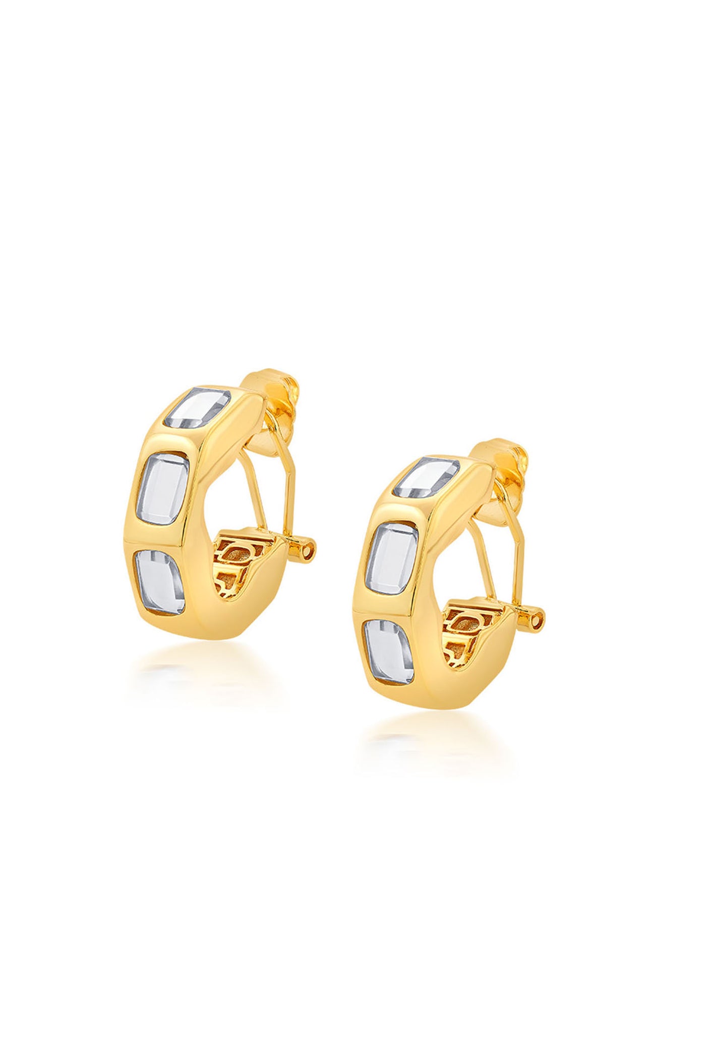 Isharya Just Jamiti Mirror Hoops In 18Kt Gold Plated jewellery indian designer wear online shopping melange singapore