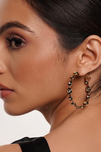 Isharya Just Jamiti Oversized Hoops In 18Kt Gold Plated jewellery indian designer wear online shopping melange singapore