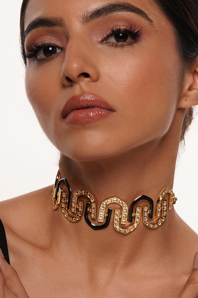 Isharya Just Jamiti Statement Choker In 18Kt Gold Plated jewellery indian designer wear online shopping melange singapore