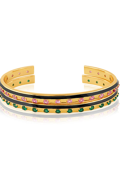 Isharya Karma Clash Cuff In 18kt Gold Plated indian designer wear online shopping melange singapore 

