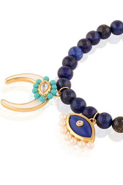 Isharya Lapis Charm Bracelet In 18Kt Gold Plated indian designer wear online shopping melange singapore 