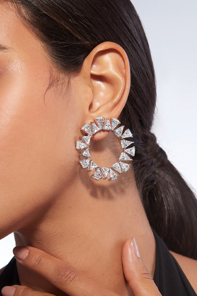 Isharya Louvre 925 Silver Hoop Earrings jewellery indian designer wear online shopping melange singapore