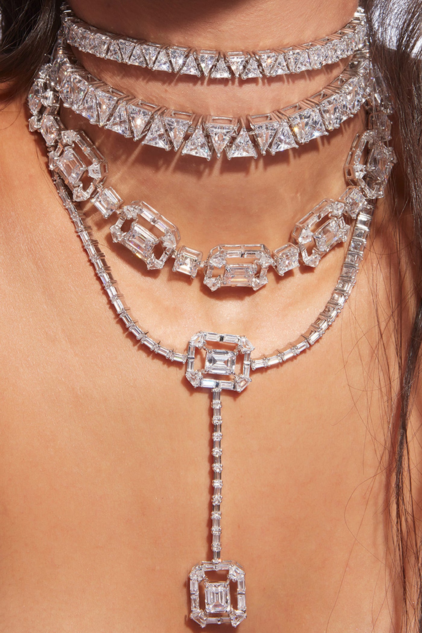Isharya Louvre 925 Silver Maxi Reve Crystal Choker jewellery indian designer wear online shopping melange singapore