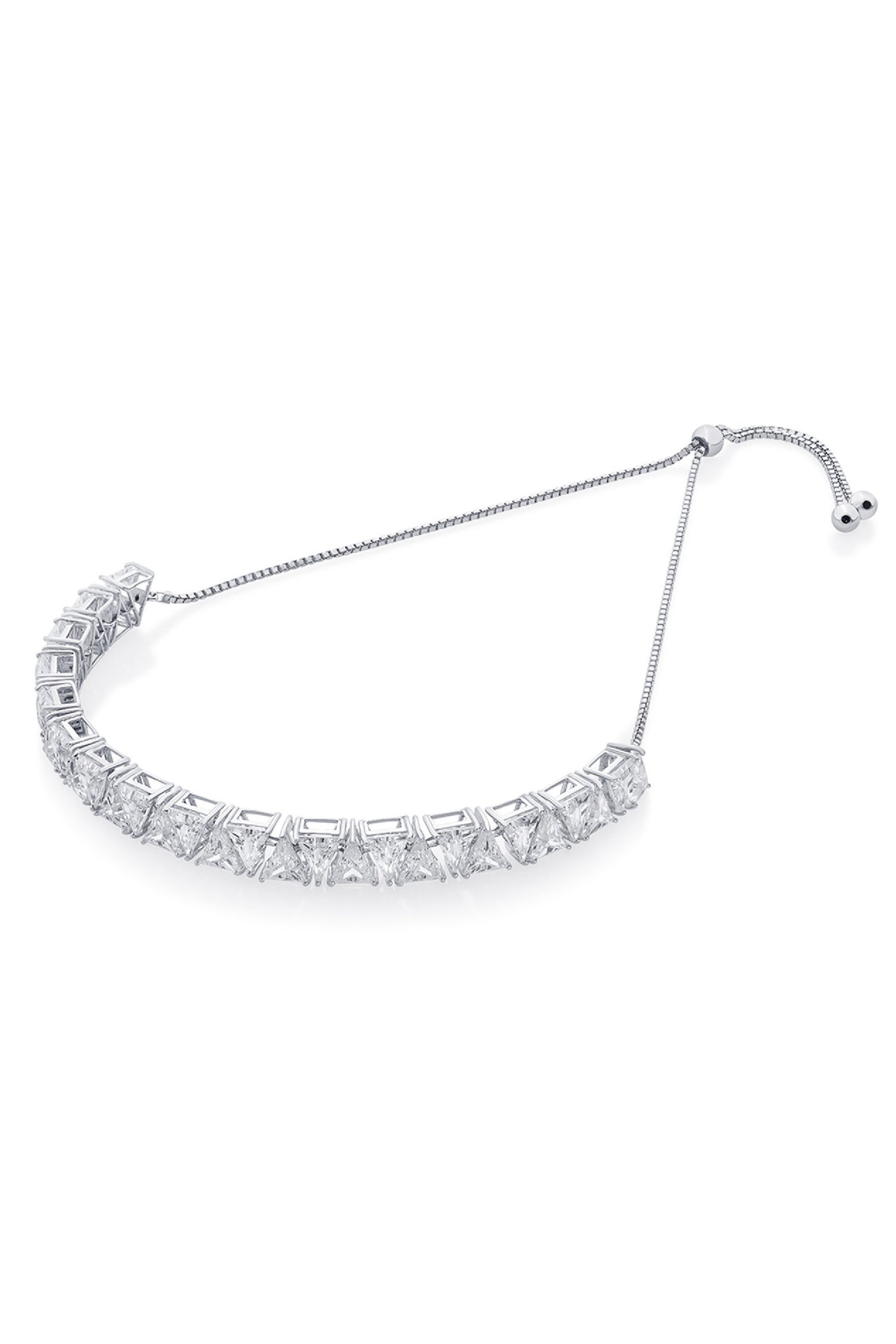 Isharya Louvre 925 Silver Mini Rève Crystal Tennis Choker jewellery indian designer wear online shopping melange singapore