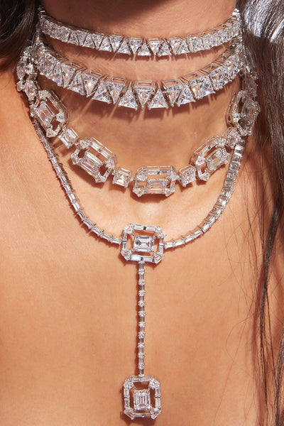 Isharya Louvre 925 Silver Octa Rève Crystal Choker jewellery indian designer wear online shopping melange singapore