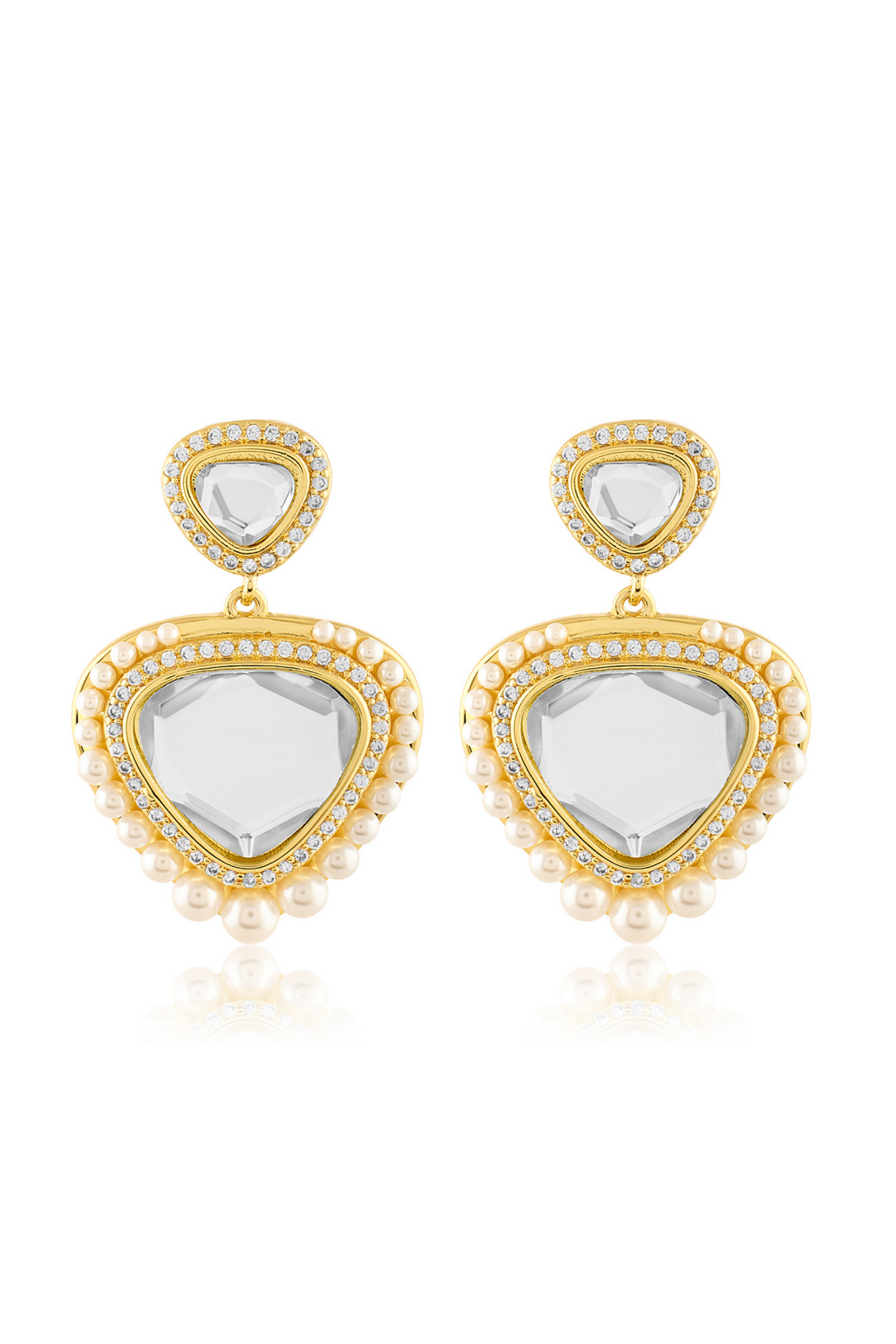 Lucent Libra Drop Earrings In 18Kt Gold Plated