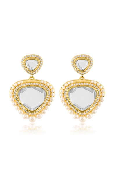 Lucent Libra Drop Earrings In 18Kt Gold Plated
