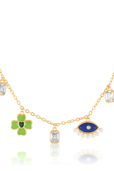 Isharya Lucky Charm Necklace In 18Kt Gold Plated indian designer wear online shopping melange singapore 