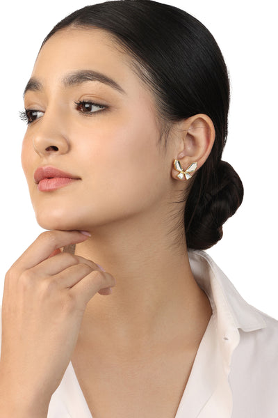 Isharya Lumen Bow Earrings In 18Kt Gold Plated indian designer wear online shopping melange singapore